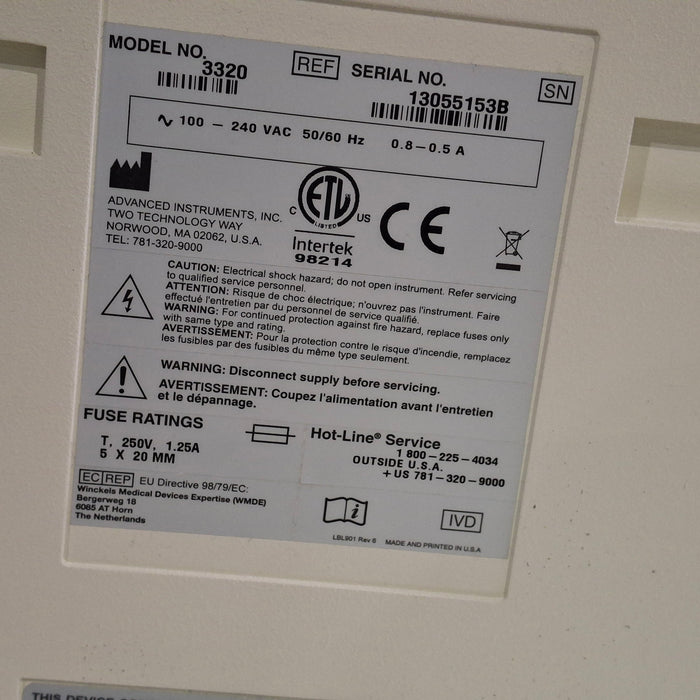 Advanced Instruments 3320 Osmometer