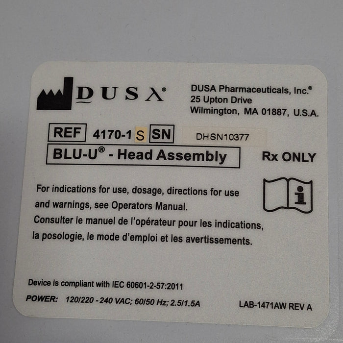 DUSA Pharmaceuticals Inc Blu-U Phototherapy Light