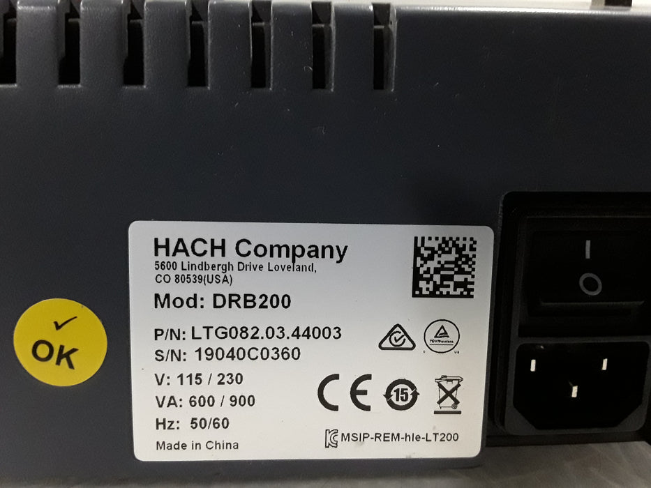 Hach Company DRB 200 DIGITAL REACTOR
