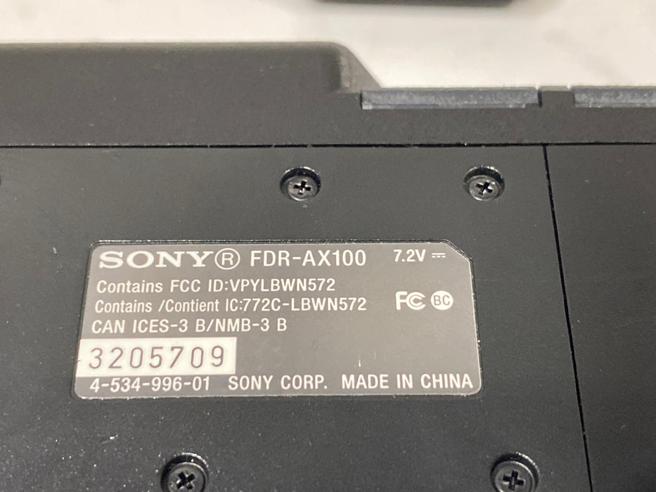 Sony FDR-AX100 4K Video Camera
