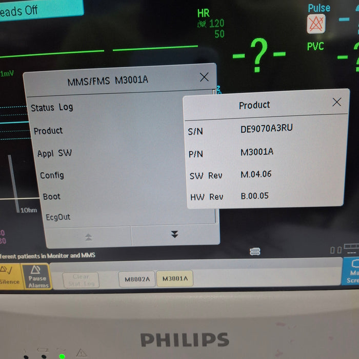 Philips M3001A-A04C06 OxiMax SpO2, NIBP, ECG, Temp, IBP MMS Module