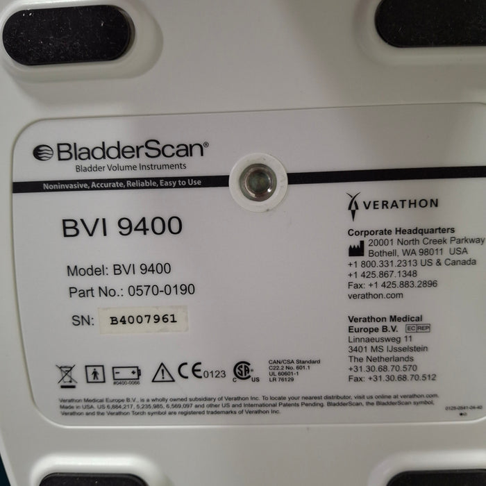 Verathon Medical, Inc BVI 9400 Bladderscan
