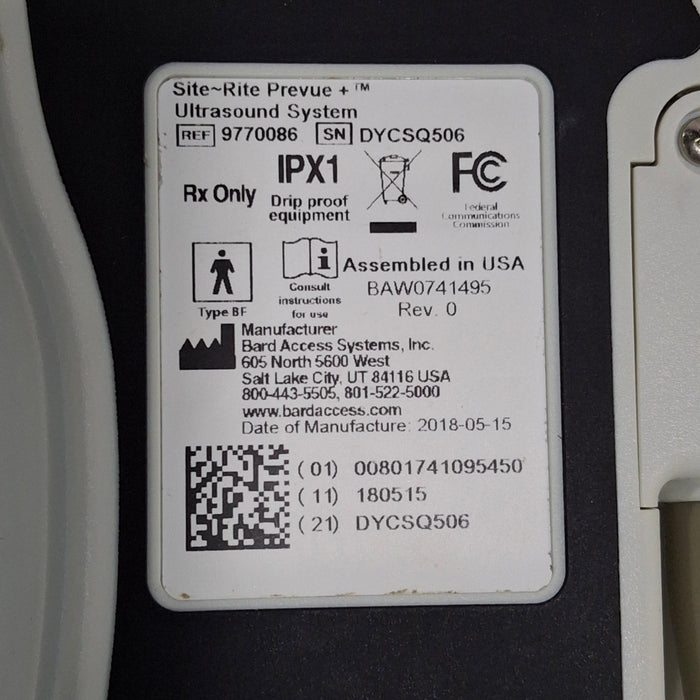 Bard Medical Site Rite Prevue+ Portable Ultrasound