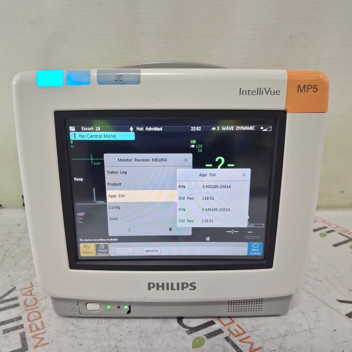 Philips Intellivue MP5 - ECG, Fast SpO2, NIBP, Press, Temp Patient Monitor