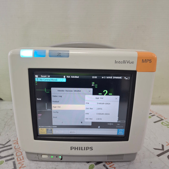 Philips Intellivue MP5 - ECG, Fast SpO2, NIBP, Press, Temp Patient Monitor