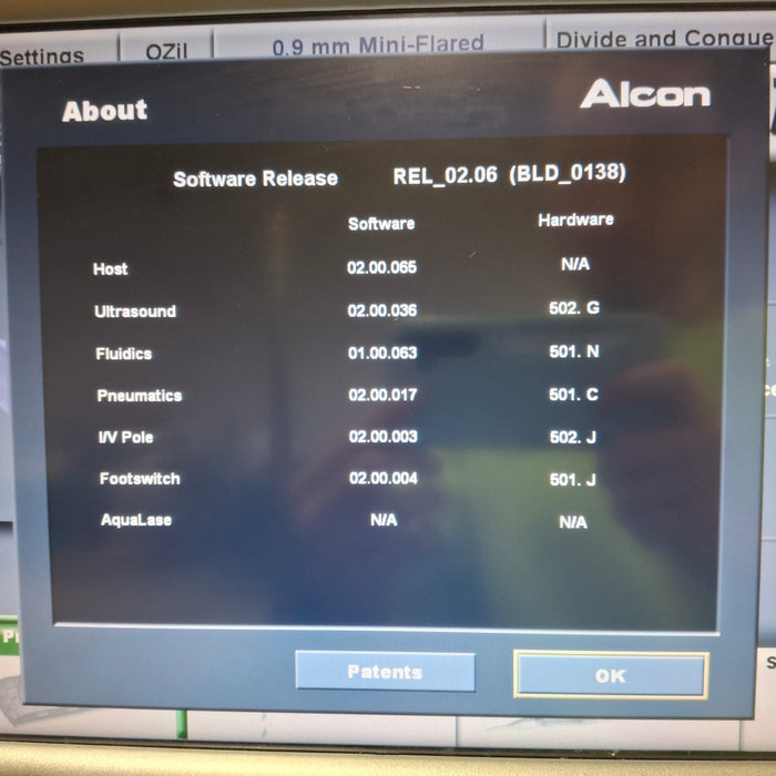 Alcon Laboratories Inc Infiniti w/ Ozil Phacoemulsifier