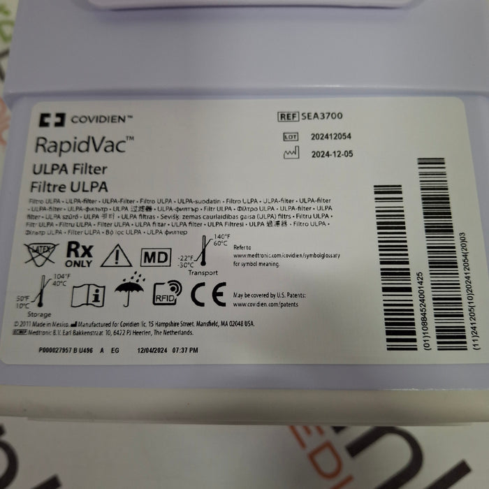 Covidien RapidVac ULPA Filter
