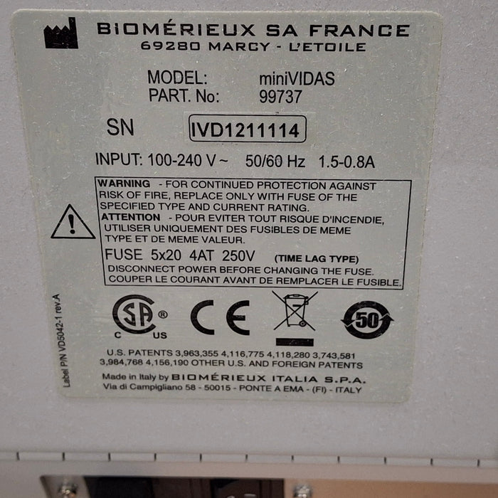BioMerieux Mini Vidas Automated Immunoanalyzer