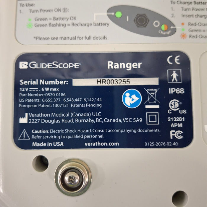 Verathon Medical, Inc GlideScope Ranger Laryngoscope