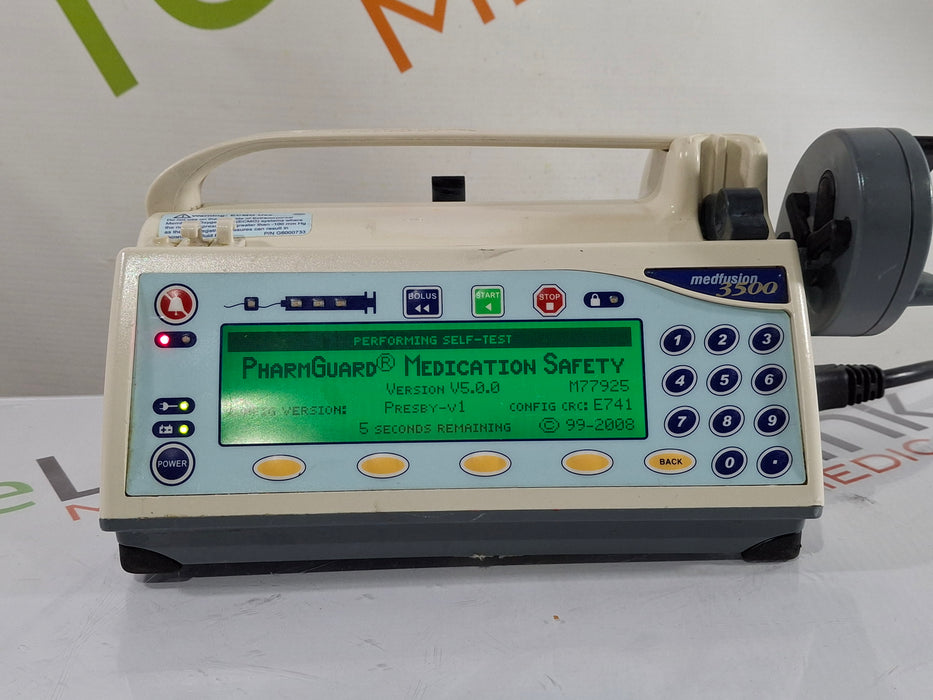 Smiths Medical Medfusion 3500 Version 5 Syringe Infusion Pump