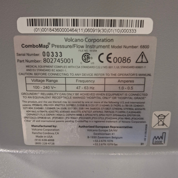 Volcano ComboMap 6800 Pressure and Flow System