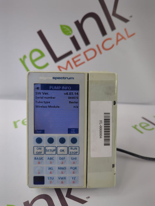 Baxter Sigma Spectrum 6.05.14 without Battery Infusion Pump