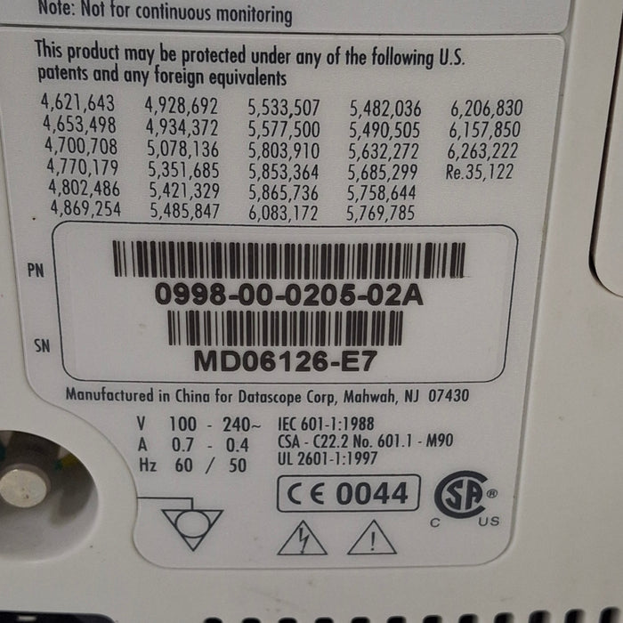 Mindray Datascope Duo Patient Monitor