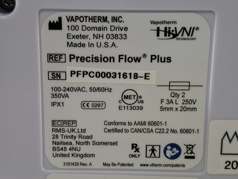 Vapotherm Precision Flow Plus Meter Humidifier