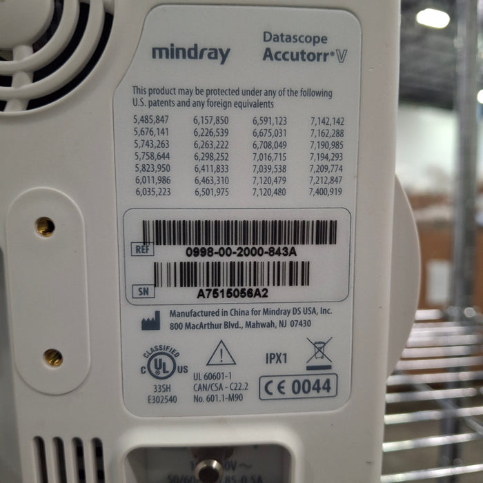 Mindray Datascope Accutorr V Vital Signs Monitor