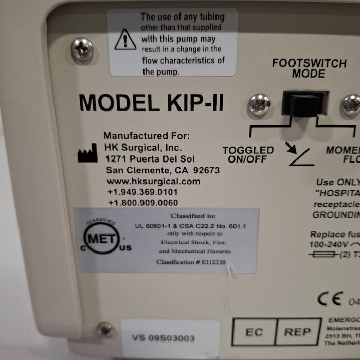 HK Surgical, Inc KIP-II Infiltration Pump