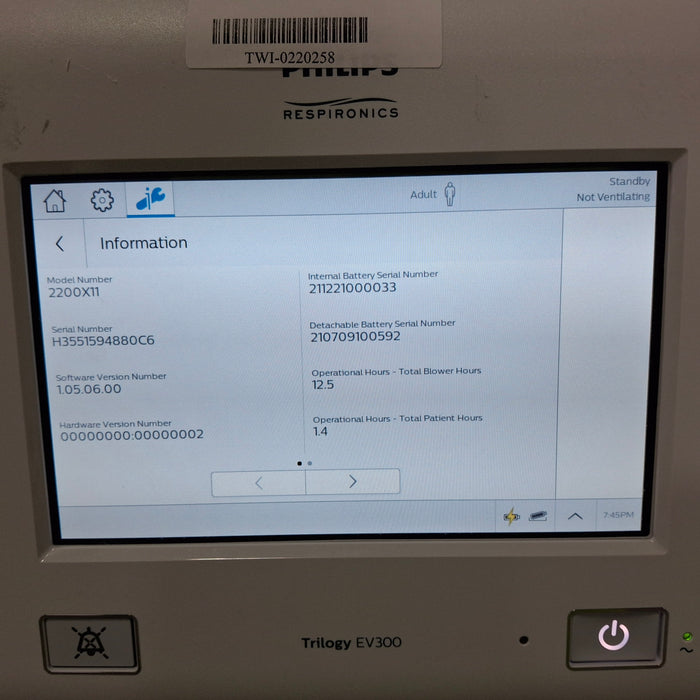 Philips Trilogy EV300 Ventilator