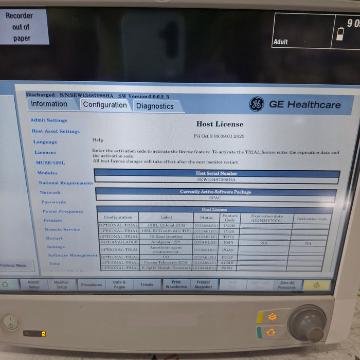 GE Healthcare Carescape B650 Anesthesia Care Patient Monitor