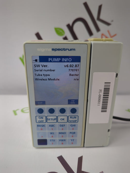 Baxter Sigma Spectrum 6.02.07 without Battery Infusion Pump