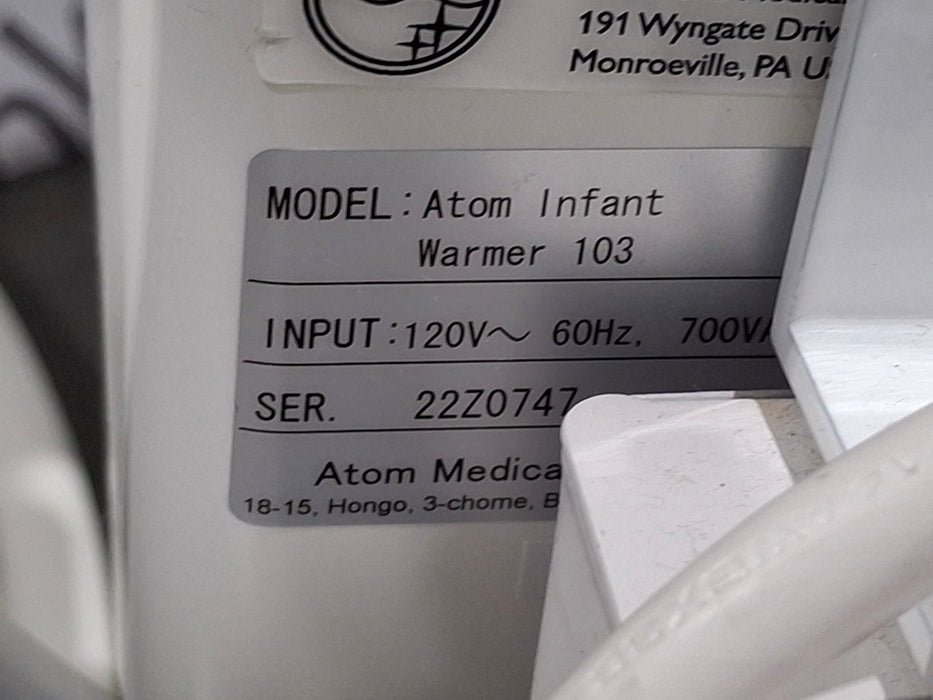 Atom Medical USA 103 Infant Warmer