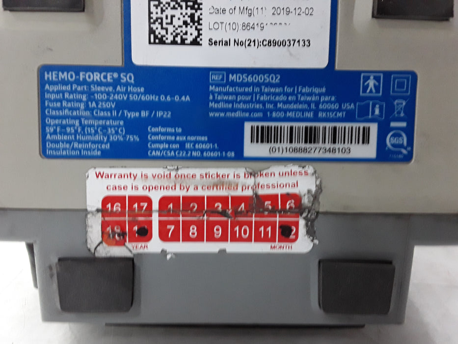 Medline Hemo-Force MDS-600 SQ2 DVT Compression Pump