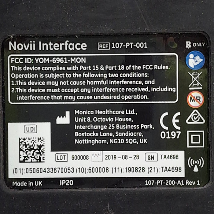Monica Healthcare Limited 107-PT-001 Fetal Monitor