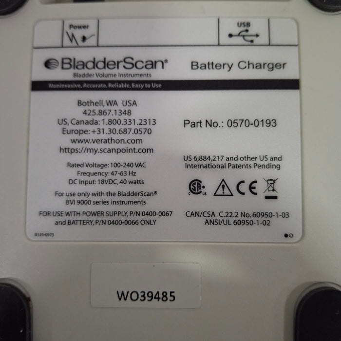 Verathon Medical, Inc BladderScan 0570-0193 Battery Charger