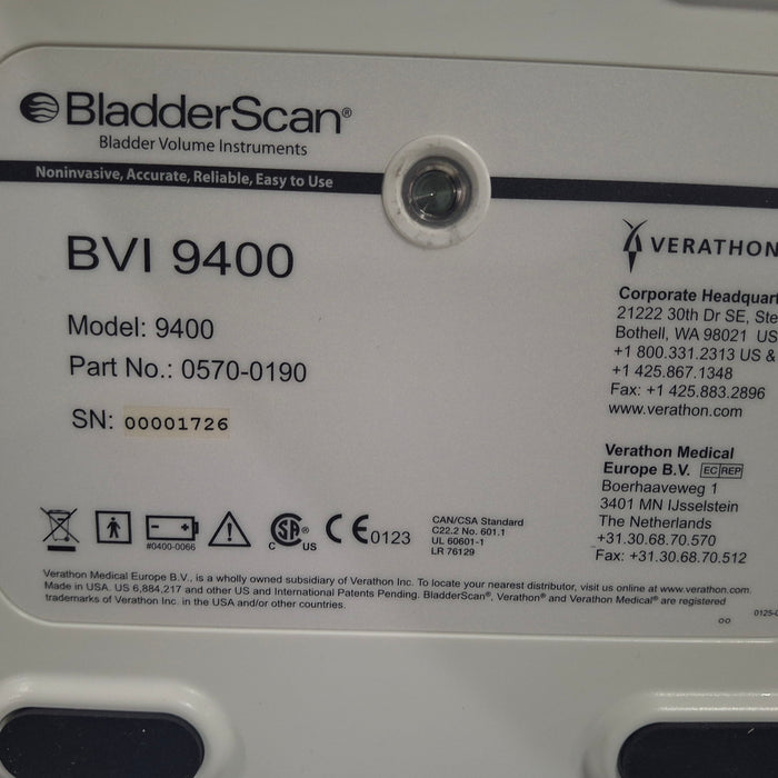 Verathon Medical, Inc BVI 9400 Bladderscan