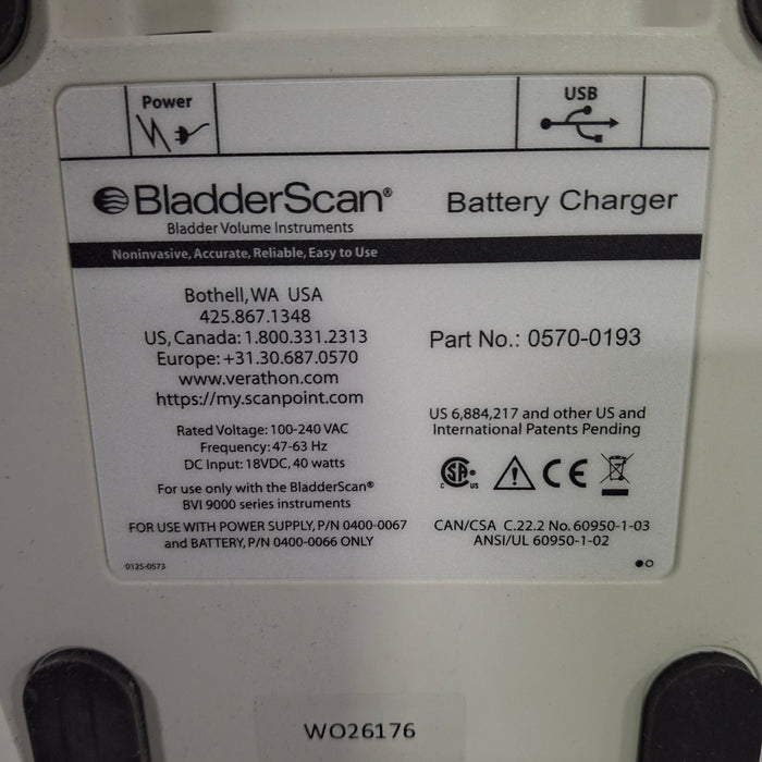 Verathon Medical, Inc BladderScan 0570-0193 Battery Charger