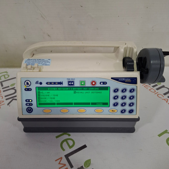 Smiths Medical Medfusion 4000 Syringe Infusion Pump