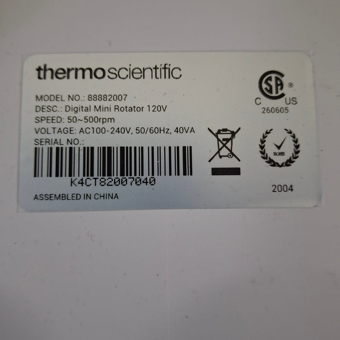 Thermo Scientific 88882007 Digital Mini Rotator