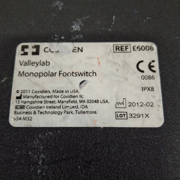Valleylab E6008 Monopolar Electrosurgical Footswitch