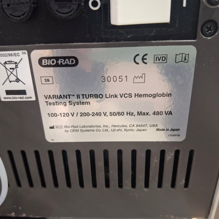 Bio-Rad Variant Turbo II Link VCS Hemoglobin Testing System