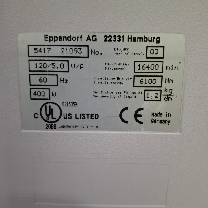 Eppendorf 5417C Centrifuge
