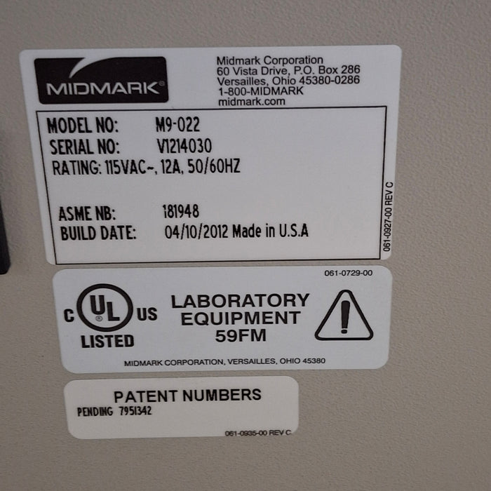 Midmark Ritter M9-022 UltraClave Autoclave Sterilizer