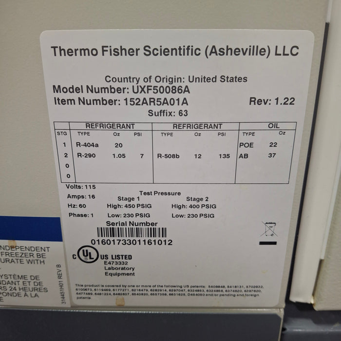 Thermo Scientific UXF Ultralow Freezer