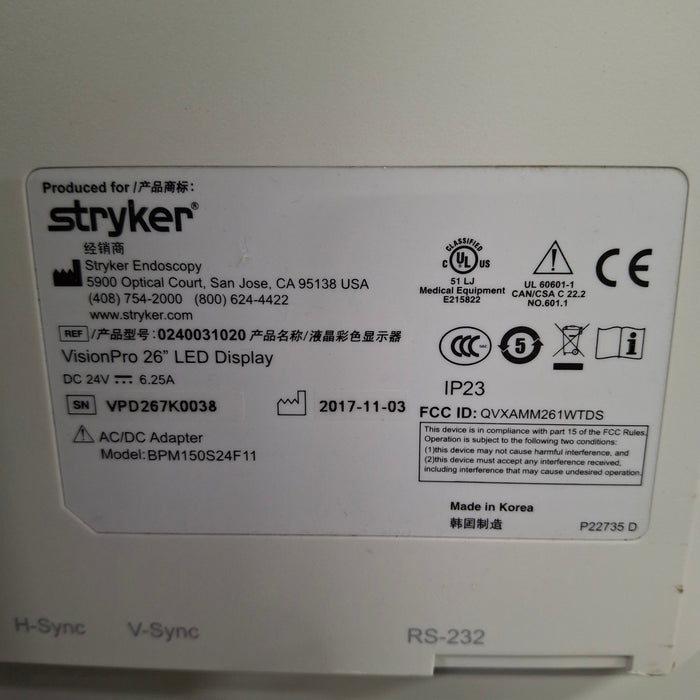 Stryker VisionPro 26" LED Display Monitor