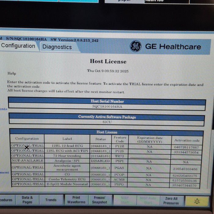 GE Healthcare Carescape B650 Critical Care Patient Monitor