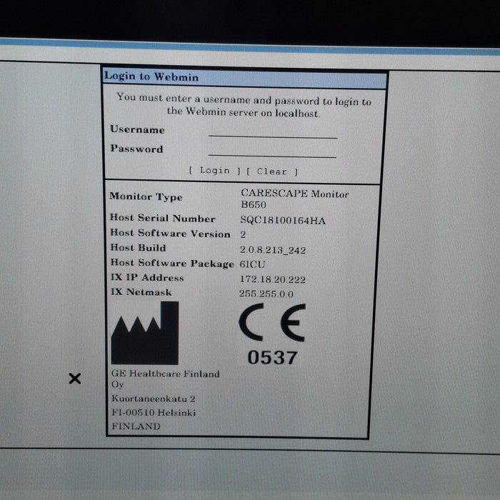 GE Healthcare Carescape B650 Critical Care Patient Monitor