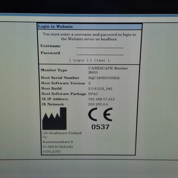 GE Healthcare Carescape B650 Post Anesthesia Care Patient Monitor
