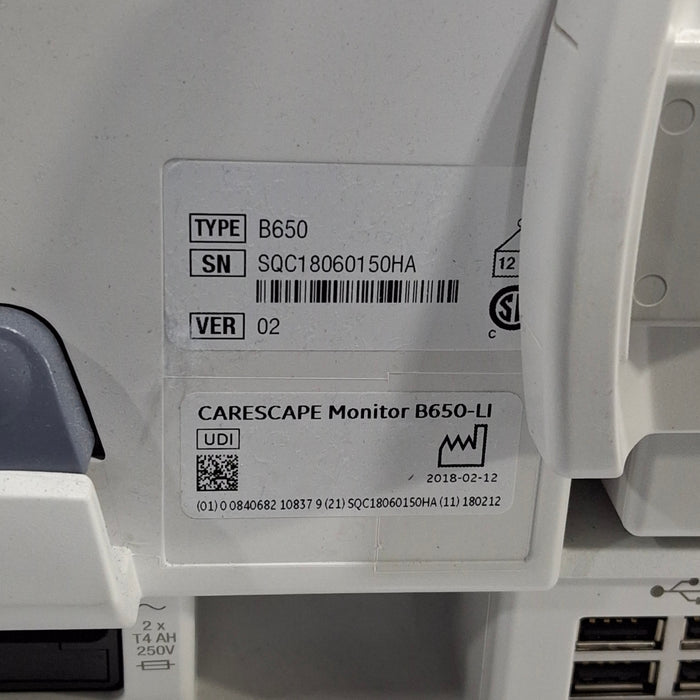 GE Healthcare Carescape B650 Post Anesthesia Care Patient Monitor