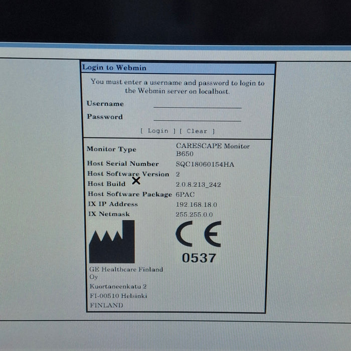 GE Healthcare Carescape B650 Post Anesthesia Care Patient Monitor