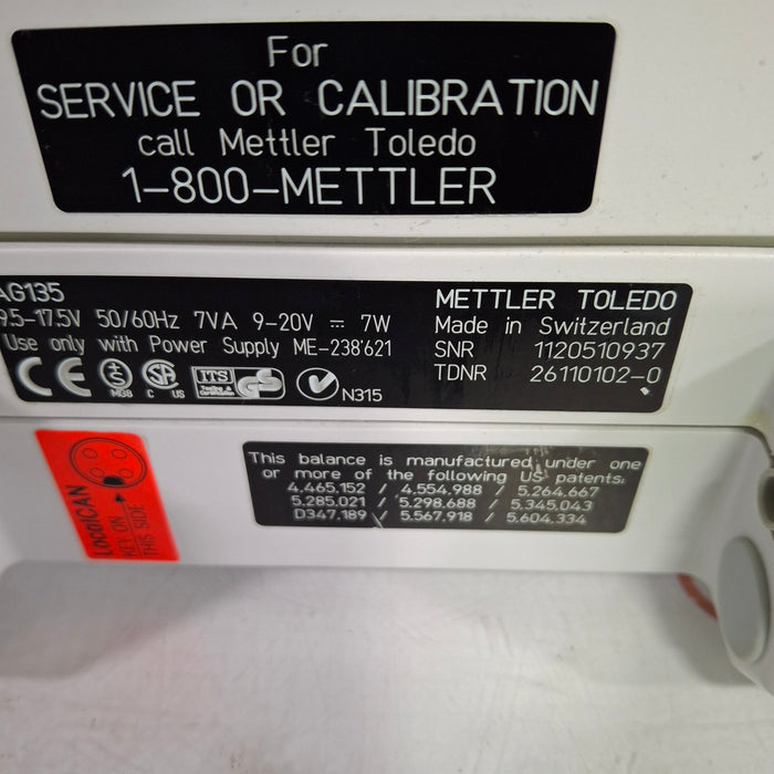 Mettler-Toledo, Inc. AG-135 Analytical Balance Scale