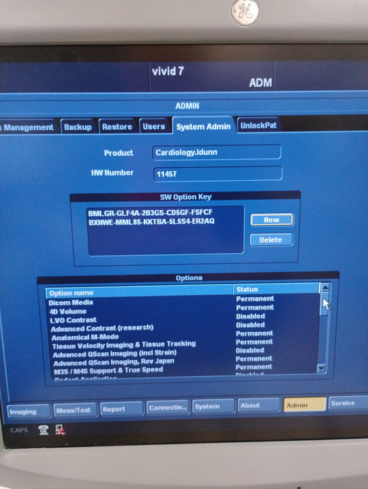 GE Healthcare Vivid 7 Dimension Ultrasound