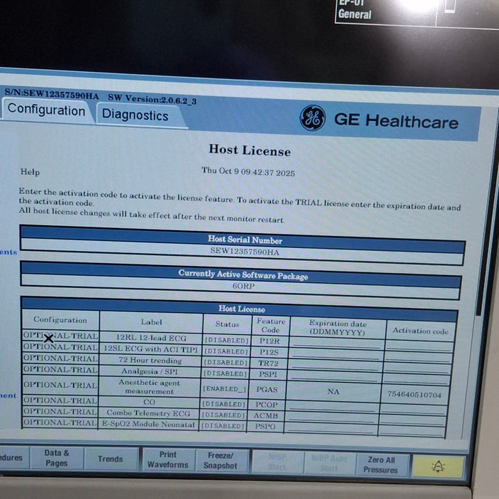GE Healthcare Carescape B650 Anesthesia Care Patient Monitor