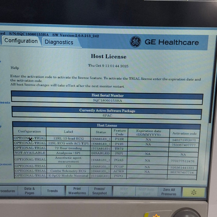 GE Healthcare Carescape B650 Post Anesthesia Care Patient Monitor