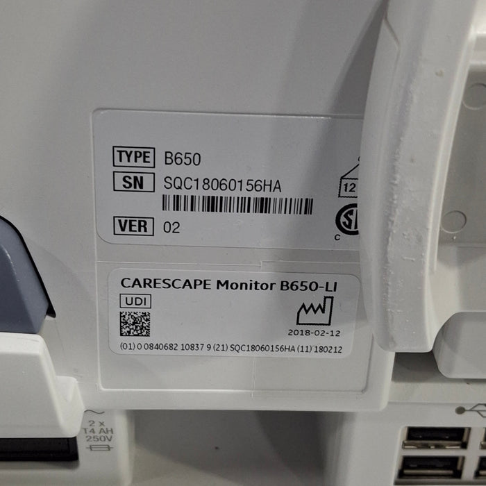 GE Healthcare Carescape B650 Post Anesthesia Care Patient Monitor