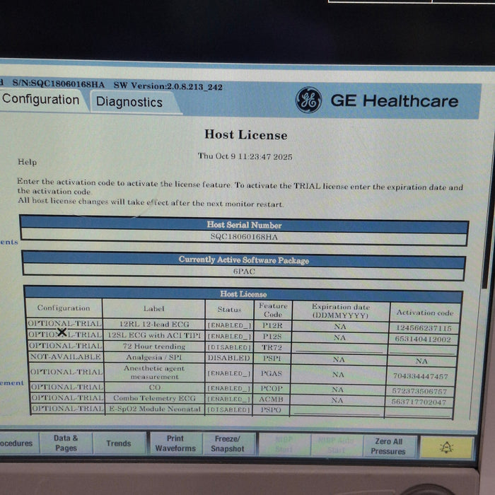 GE Healthcare Carescape B650 Post Anesthesia Care Patient Monitor