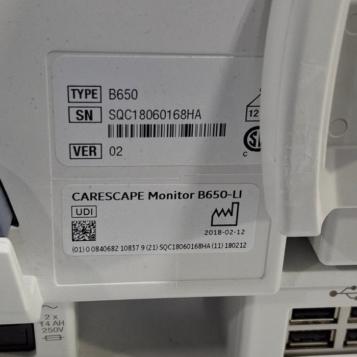 GE Healthcare Carescape B650 Post Anesthesia Care Patient Monitor