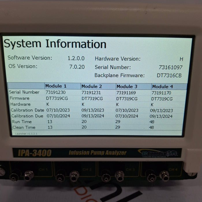 BC Biomedical IPA-3400 Infusion Pump Analyzer